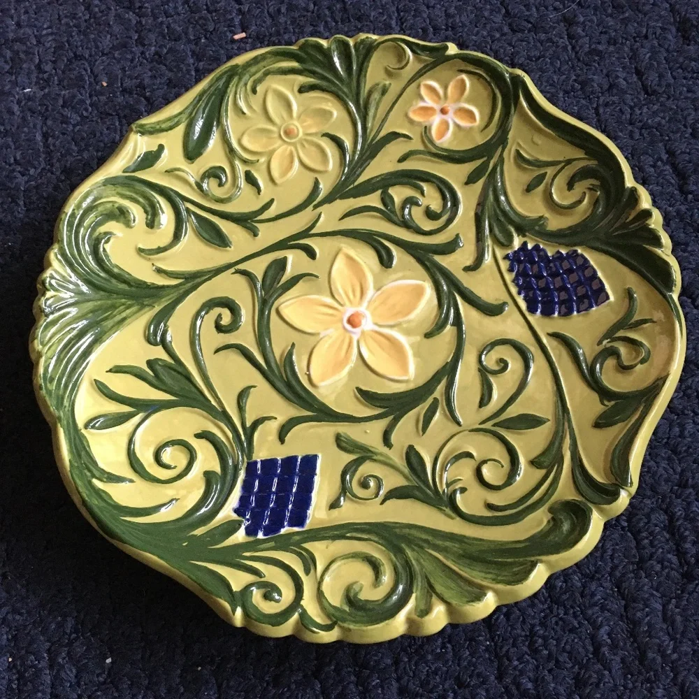 Handcrafted 1970s-Themed Decorative Plate